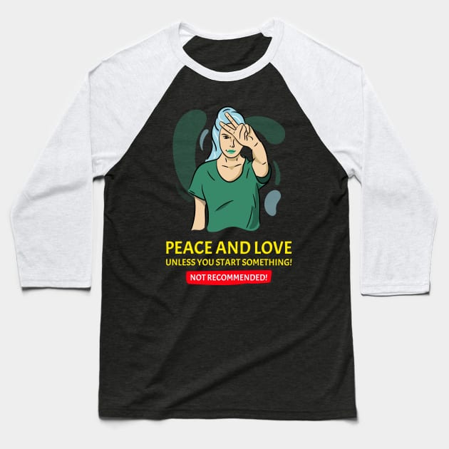 Peace and Love Baseball T-Shirt by MangoJonesLife